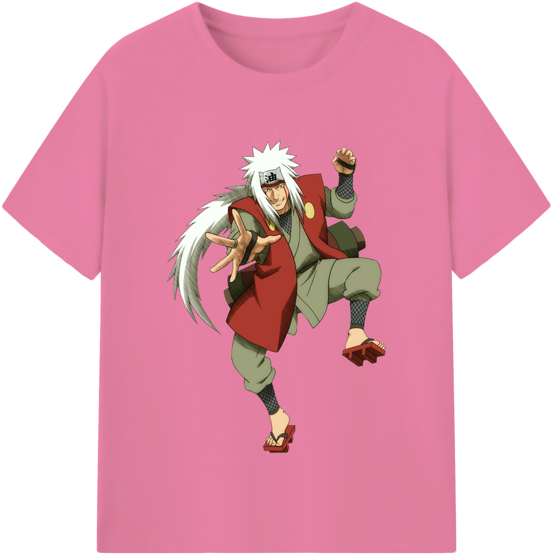 （画像用） NARUTO -ナルト- 自来也（じらいや） Jiraiya 綿100％半袖Tシャツ（フロントプリント）